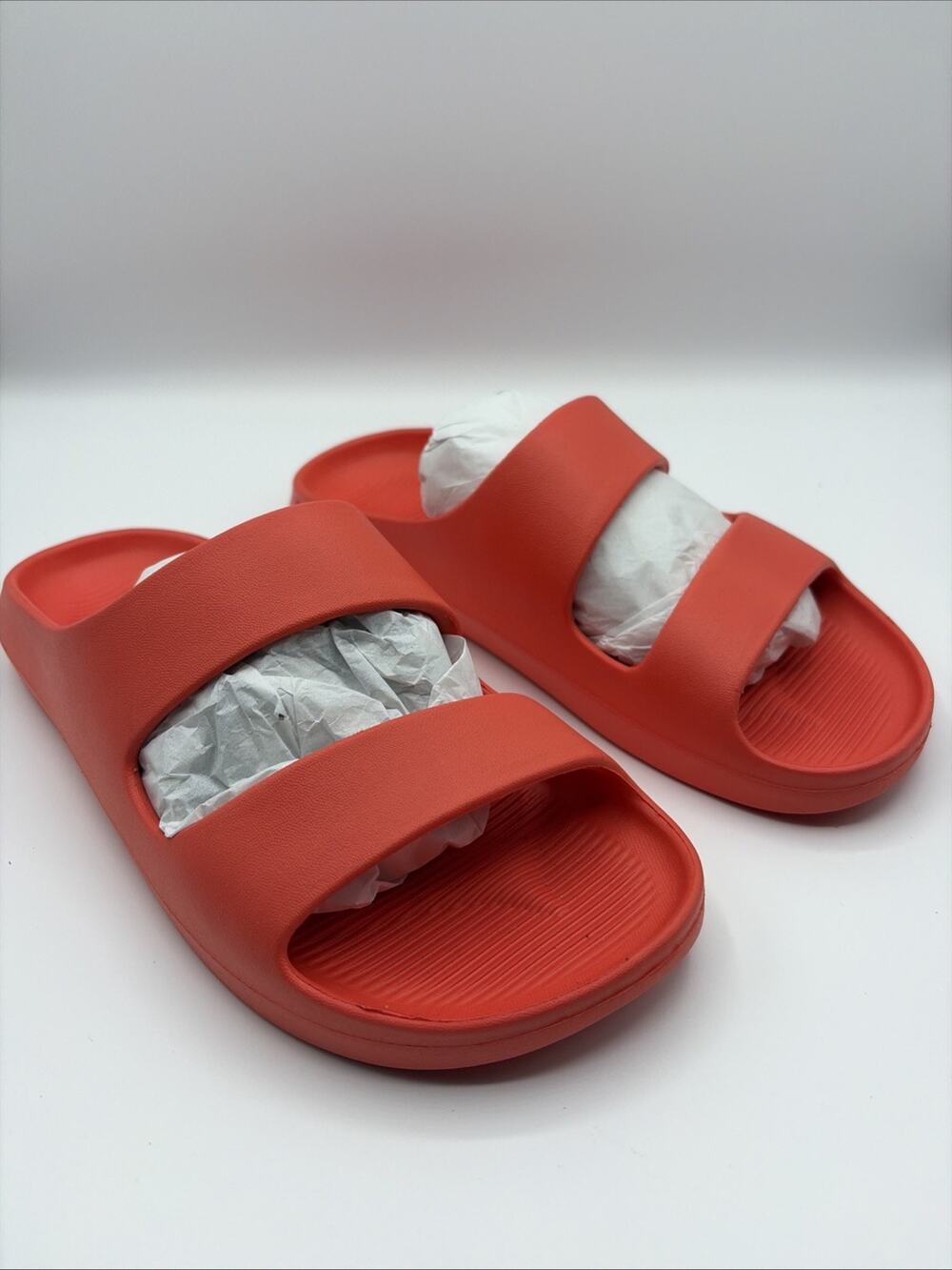 Bombas Women's Friday Slides Waterproof Lightweight Sandals Size 8 Orange Red